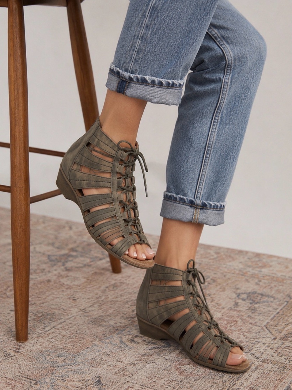 Rockport Olive Lace-Up Strappy Open-Toe Sandals